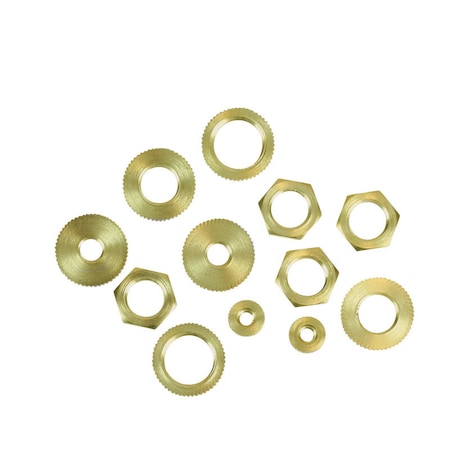 Jandorf Lock Nut, Brass, 12 PK 60168